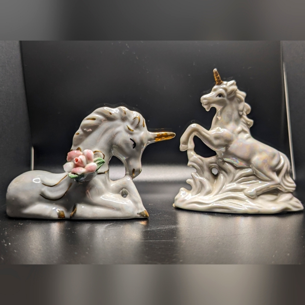 Porcelain unicorns, vintage.